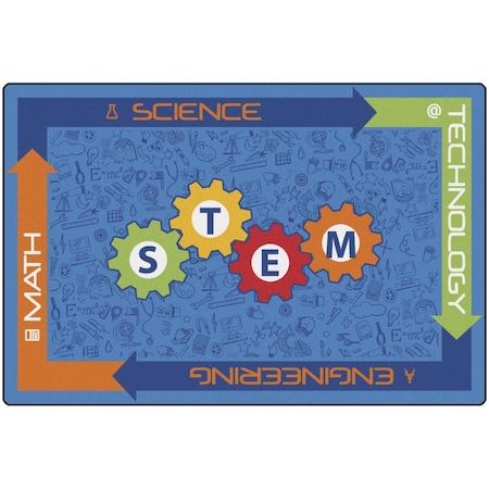 Carpets For Kids STEM Carpet, Blue - 6 x 9 ft. 1598940